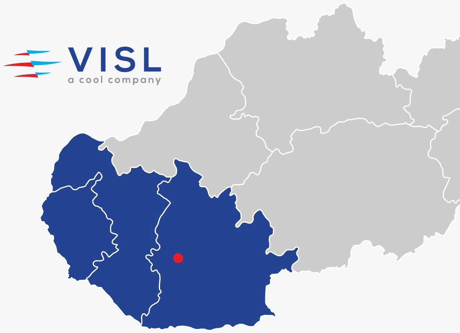 mapa Slovenska s označením pôsobenia